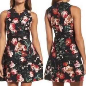 Chelsea28 Foxie Black Floral Dress. NWT Size Small